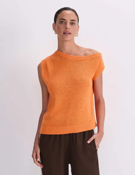 Sportscraft Cotton Blend Textured Knitted Top - 50% Off
