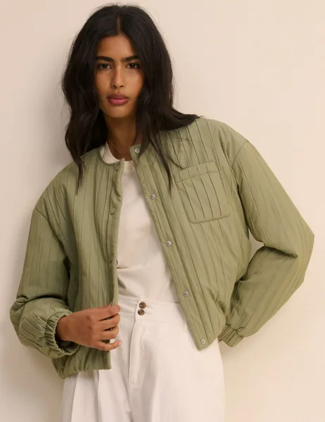 Nobody's Child Quilted Collarless Bomber Jacket - 52% Off