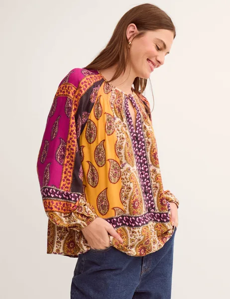 Monsoon Paisley Smocked Blouson Sleeve Blouse - 20% Off
