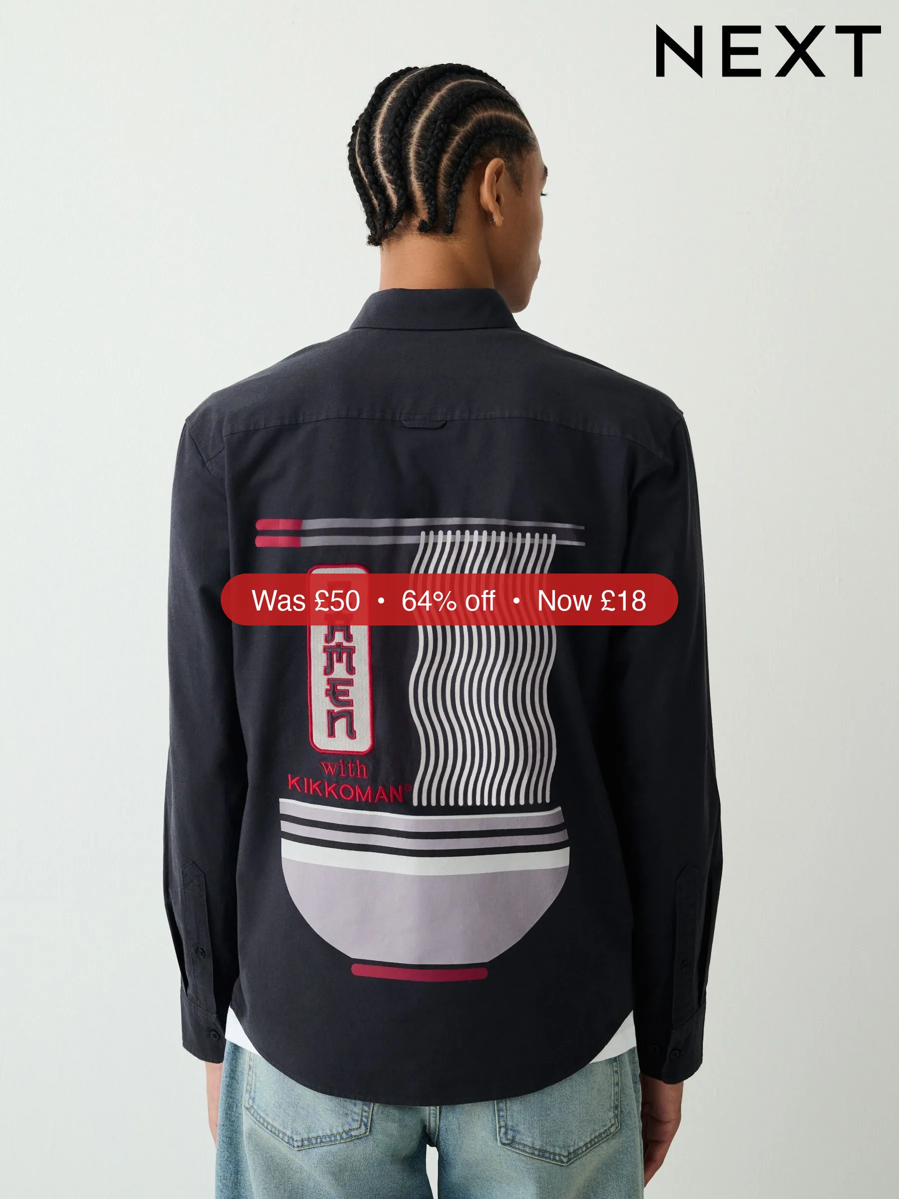 Next Charcoal Grey Ramen Oxford Long Sleeve Shirt - 64% Off