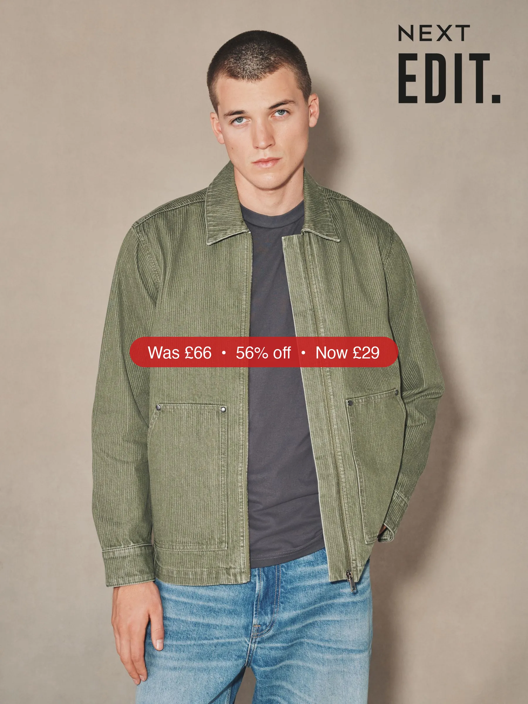 Next Green EDIT Zip Through Jacket - 56% Off