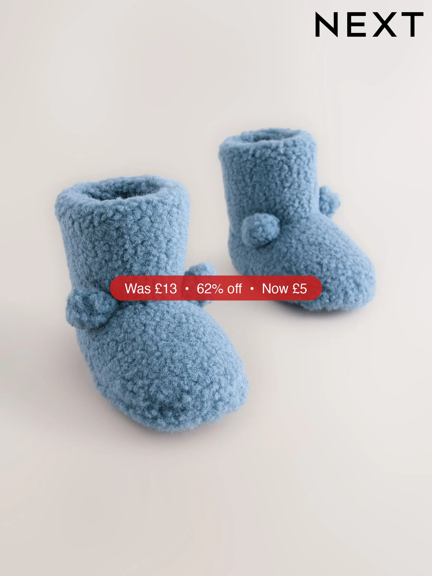 Next Blue Borg Cosy Bear Slipper Boots - 62% Off