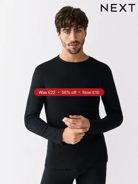 Next Black Single Thermogen Long Sleeve Top - 56% Off