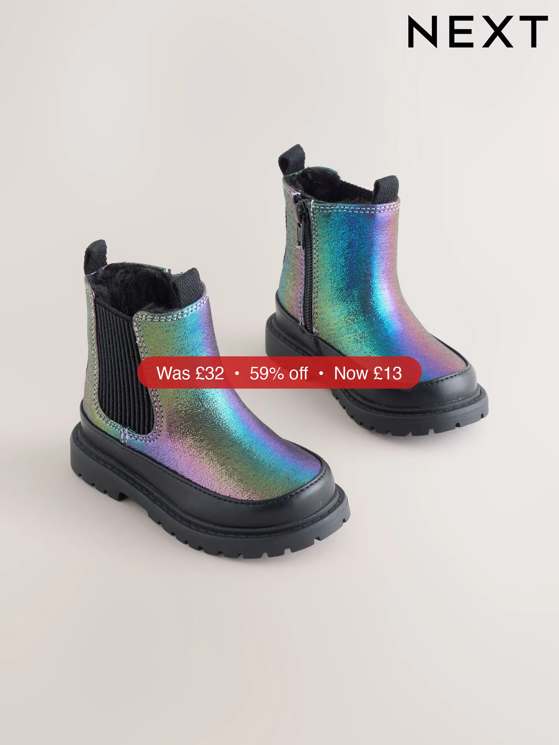 Next Multi Rainbow Chunky Chelsea Ankle Boots - 59% Off