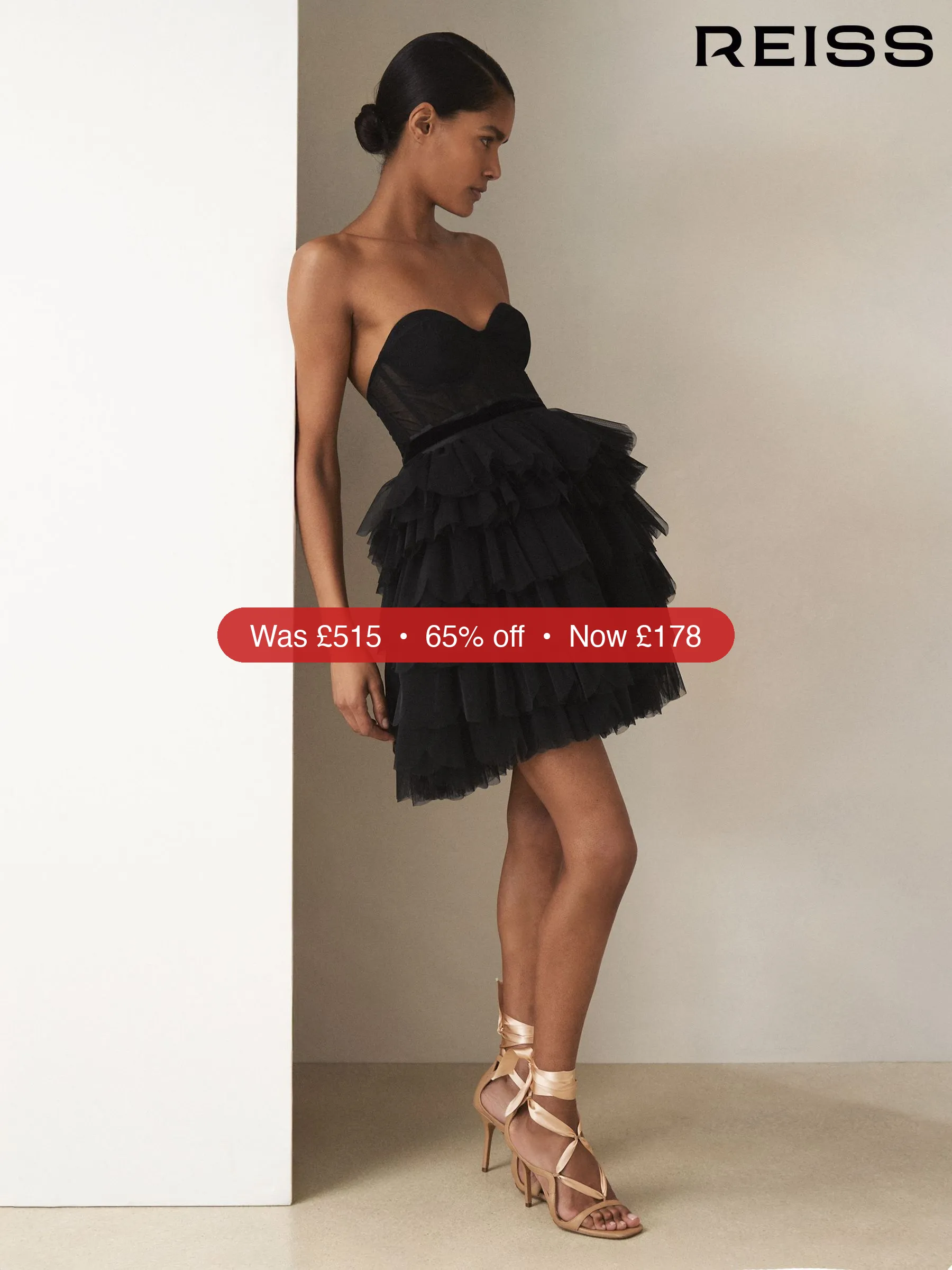 Next Reiss Black Tillie Reiss | Royal Ballet Tulle Mini Dress - 65% Off