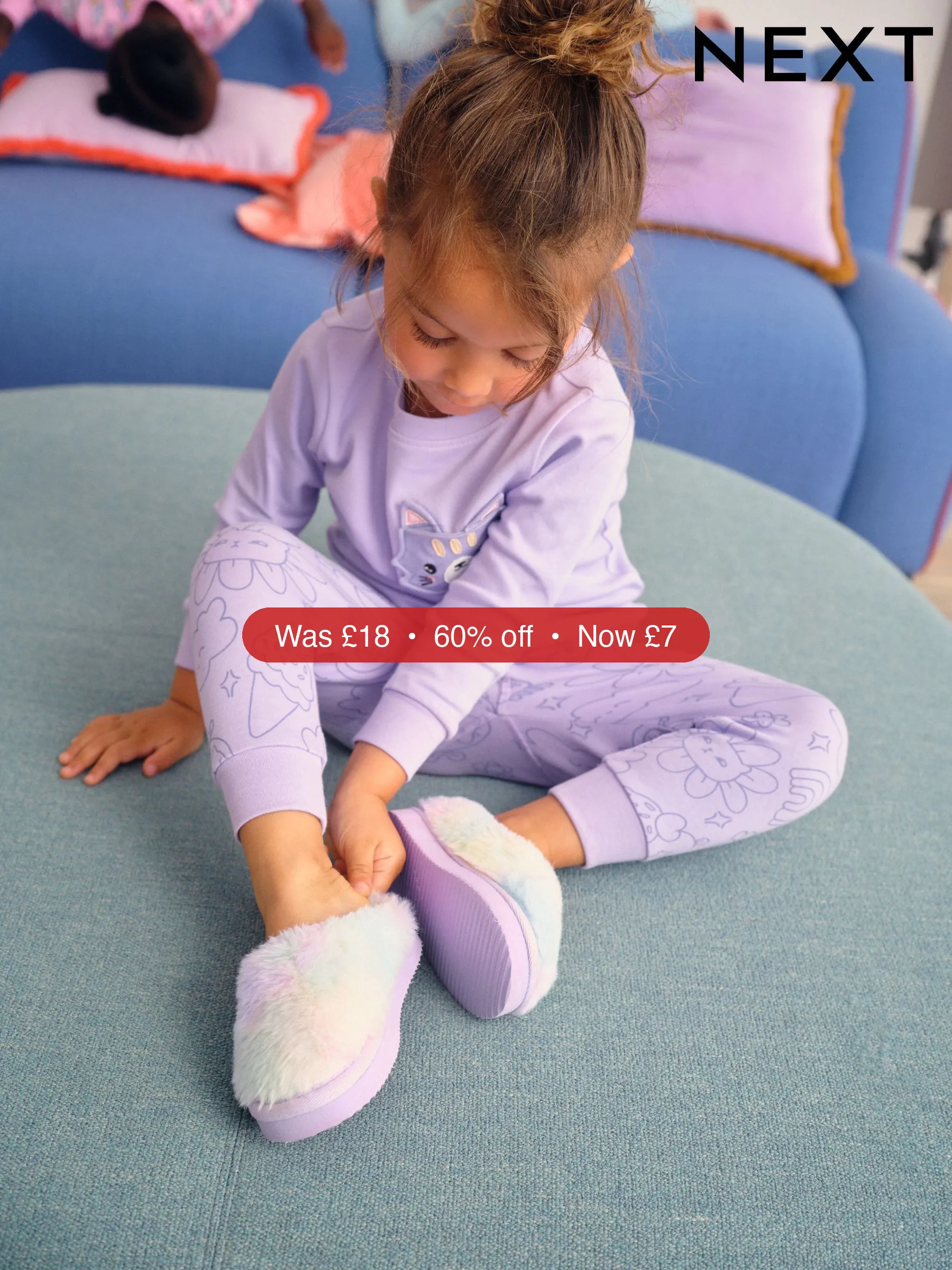 Next Multi Rainbow Shoot Slippers - 60% Off