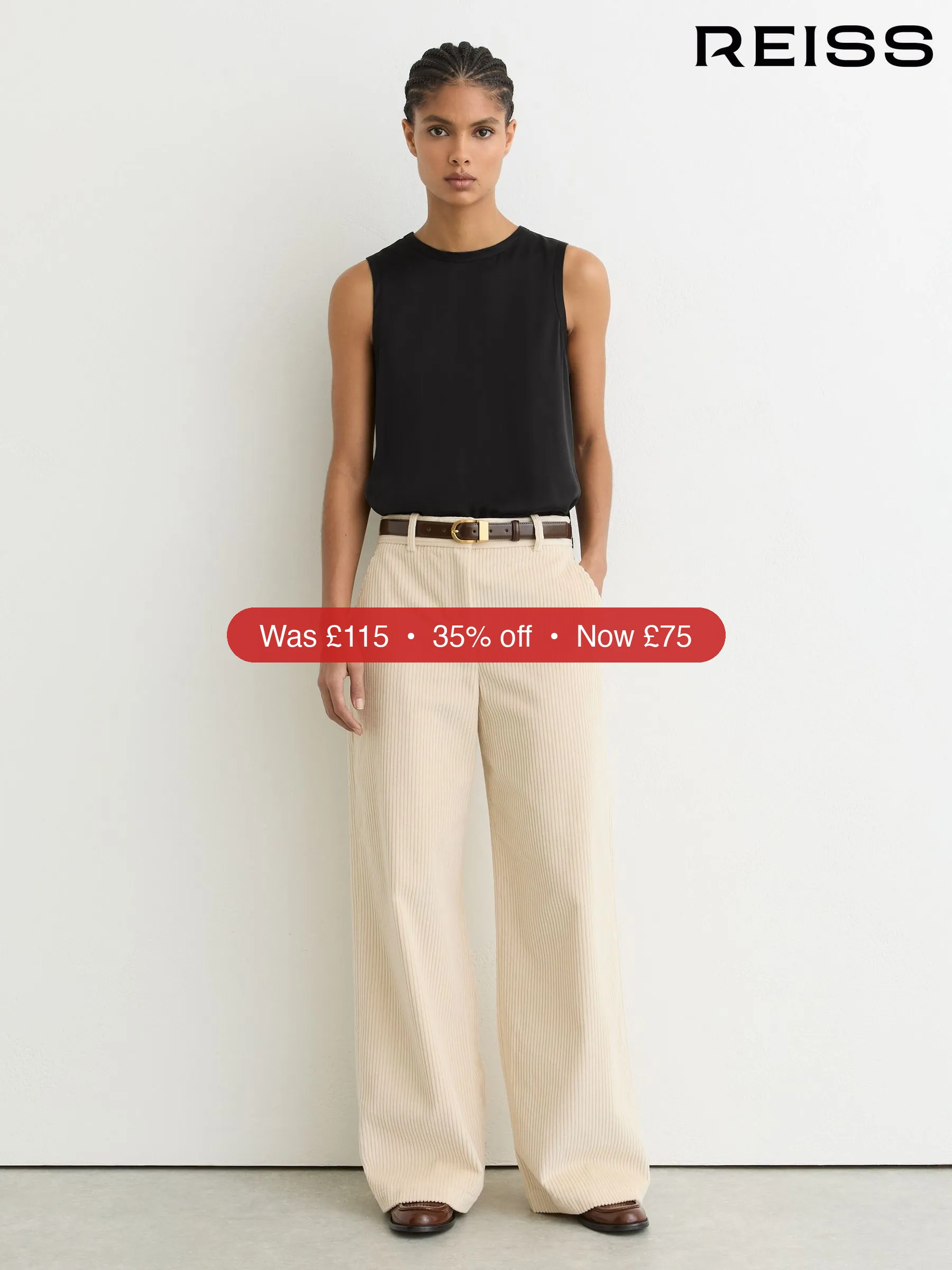 Next Reiss Black Rian Silk-Front Jersey Vest - 35% Off