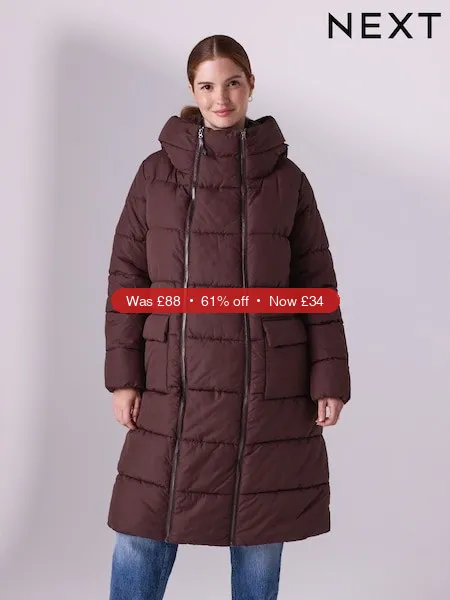 Next Burgundy Red Maternity Shower Resistant Coat - 61% Off
