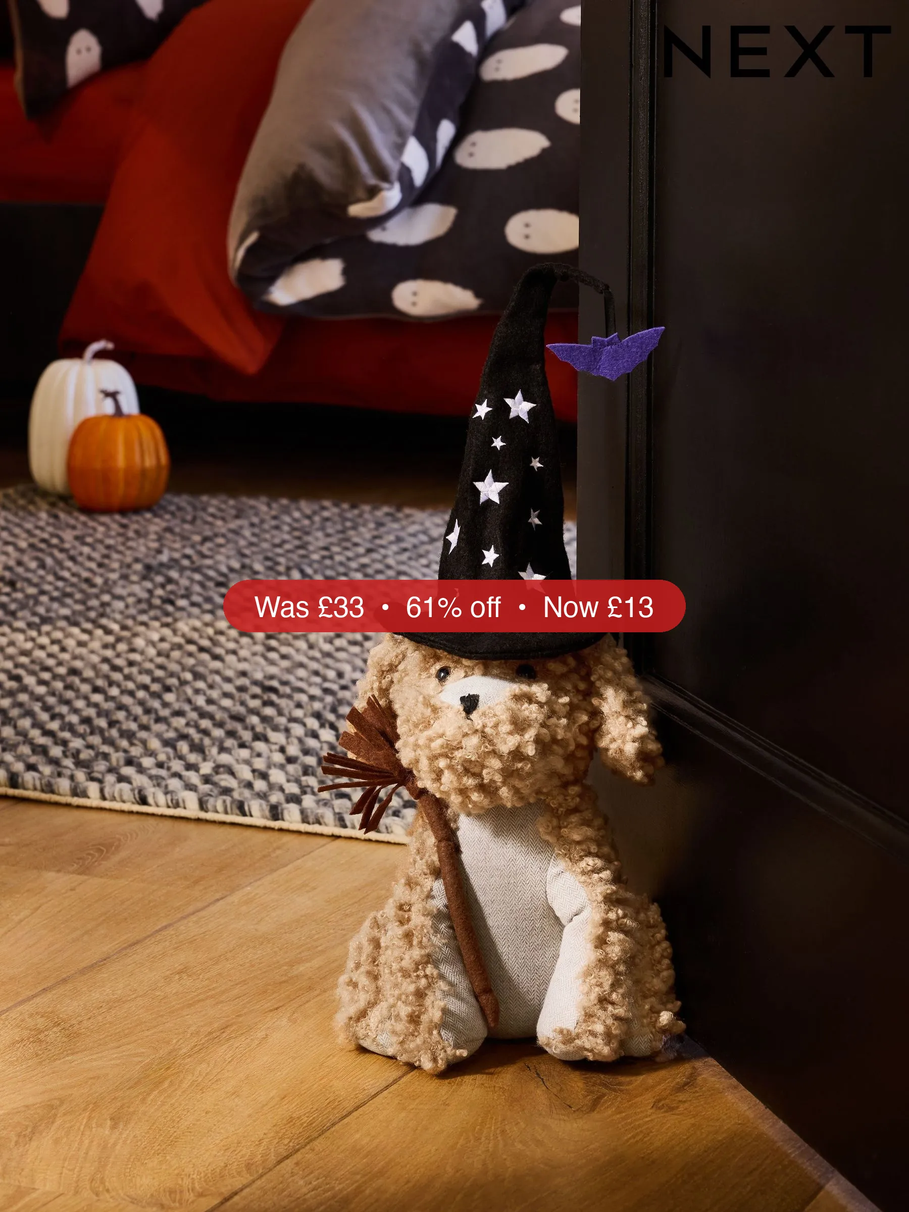 Next Black Autumn Halloween Charlie the Cockapoo Doorstop - 61% Off