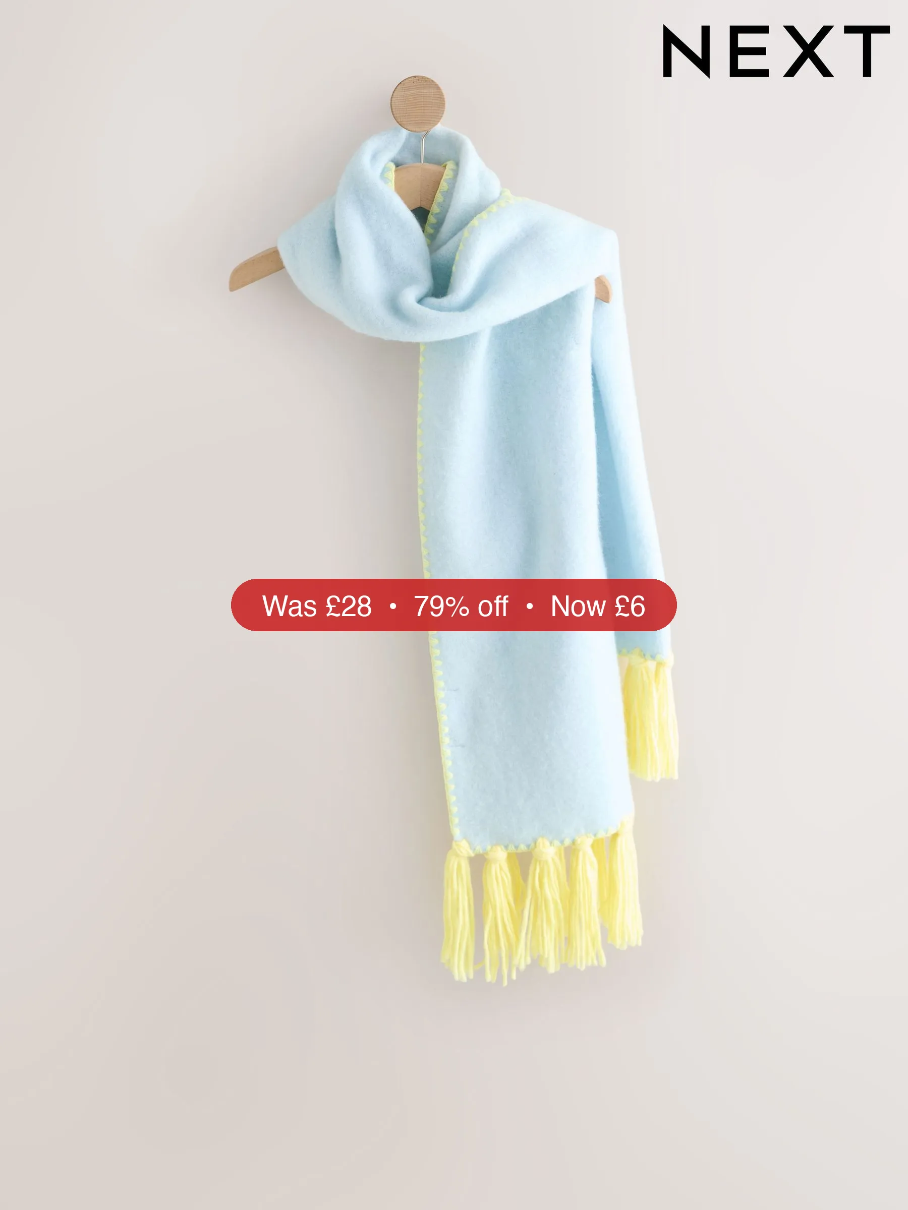 Next Blue Whipstitch Heavyweight Scarf - 79% Off