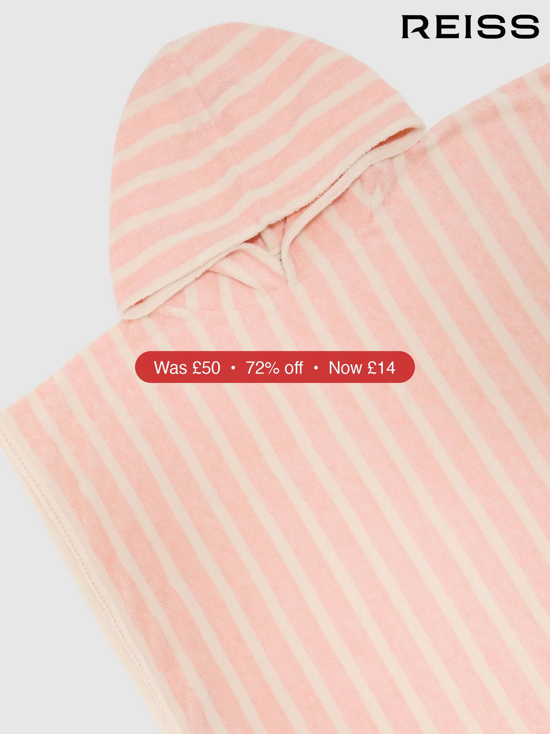Next Reiss Peach Dune 9-13 yrs Striped Hooded Towel Cape - 72% Off