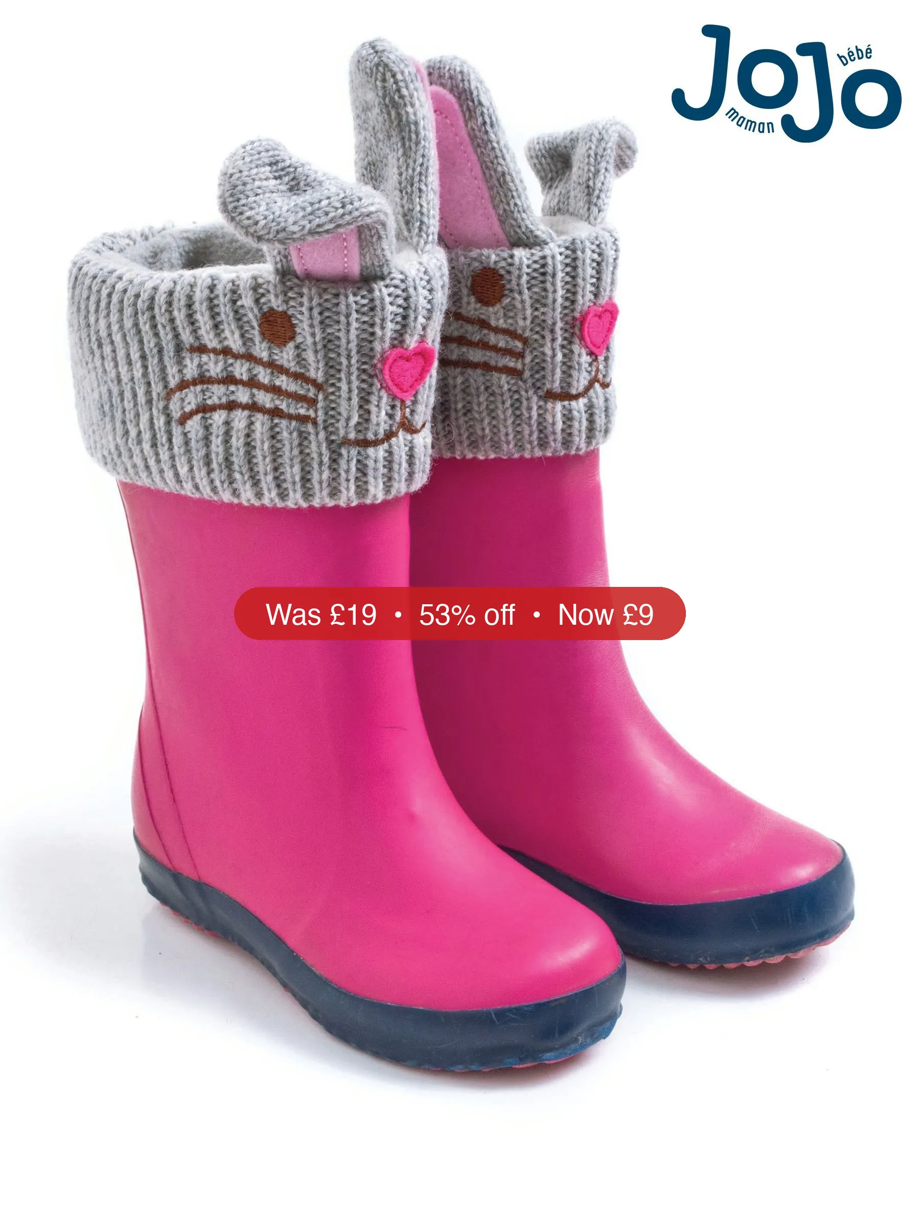 Next JoJo Maman Bébé Grey Bunny Bunny Welly Liners - 53% Off