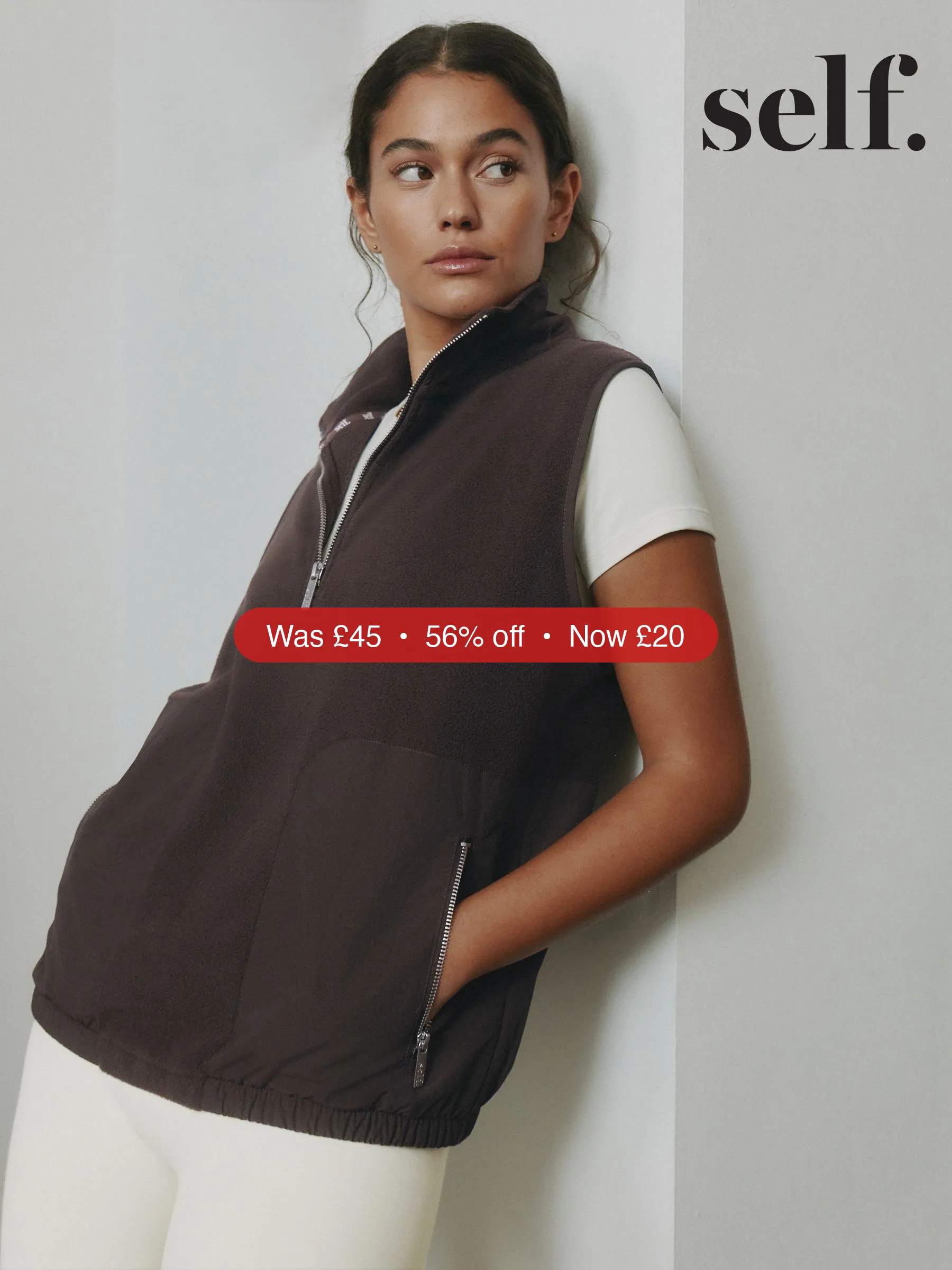 Next self. Chocolate Brown Microfleece Gillet - 56% Off
