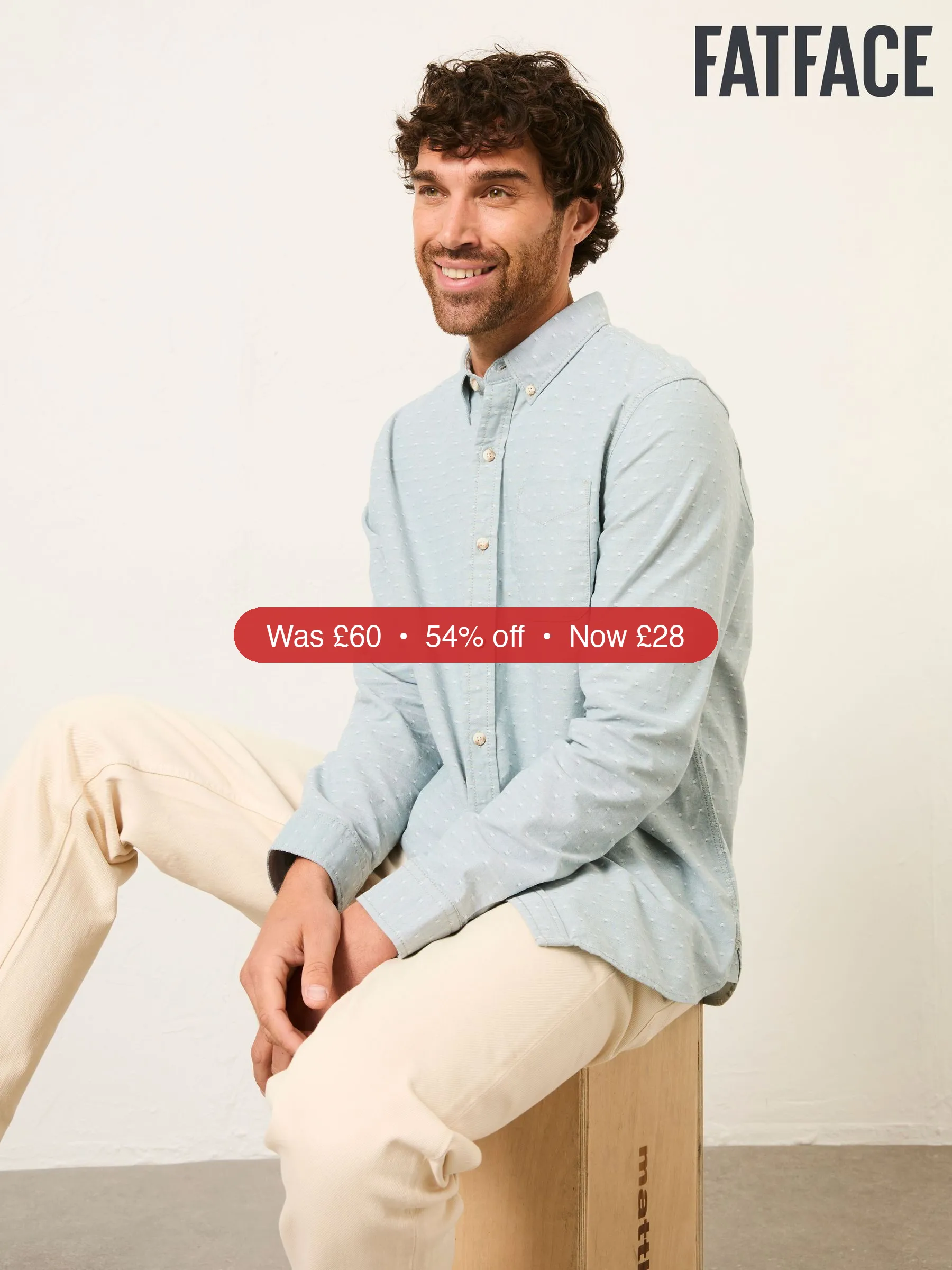 Next FatFace Jade Green Long Sleeve Oxford Dobby Shirt - 54% Off