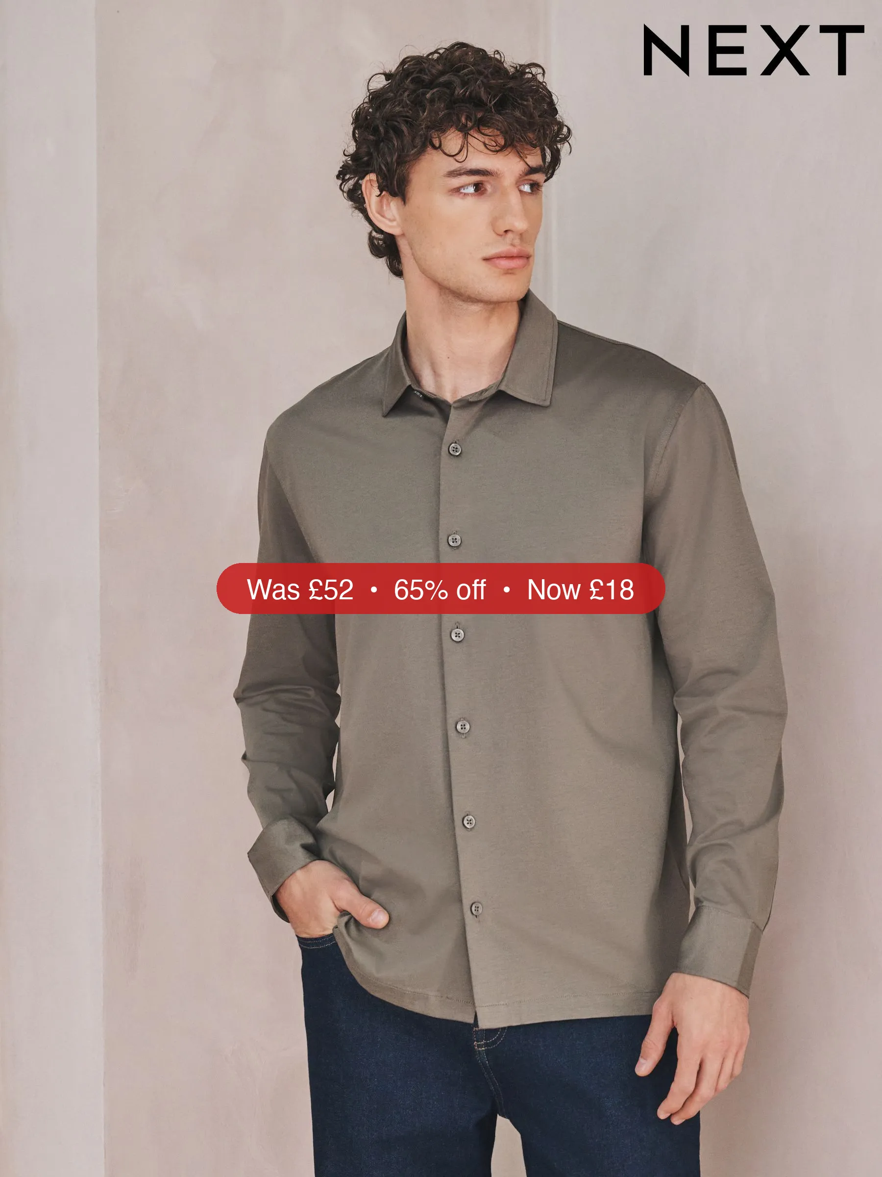 Next Brown Supima Cotton Jersey Shirt - 65% Off