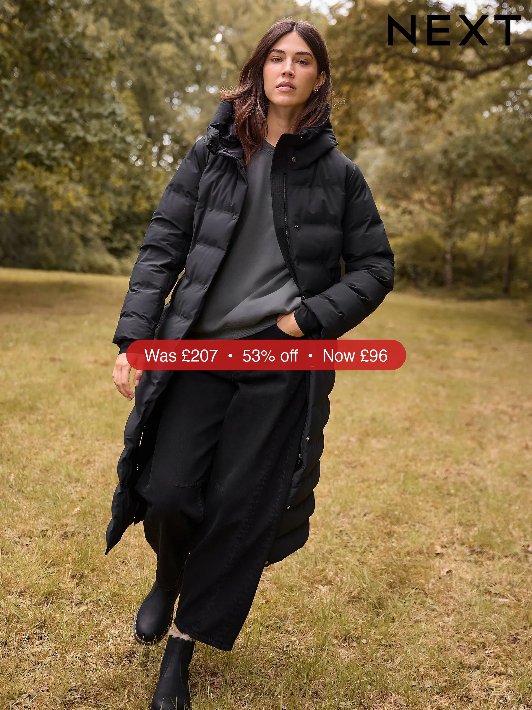 Next Black Elements Waterproof Padded Coat - 53% Off