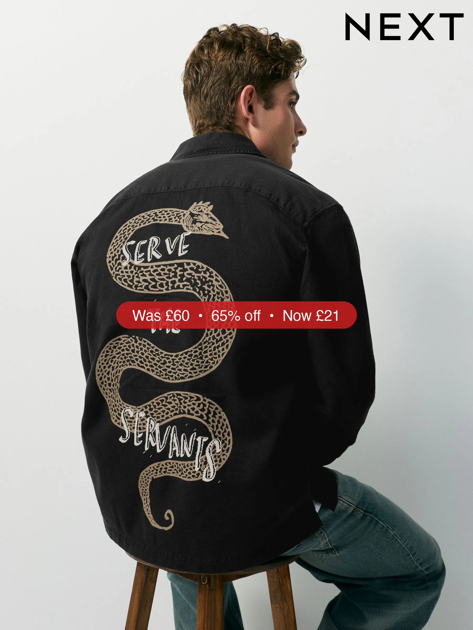 Next Black Nirvana Printed Long Sleeve Shirt - 65% Off