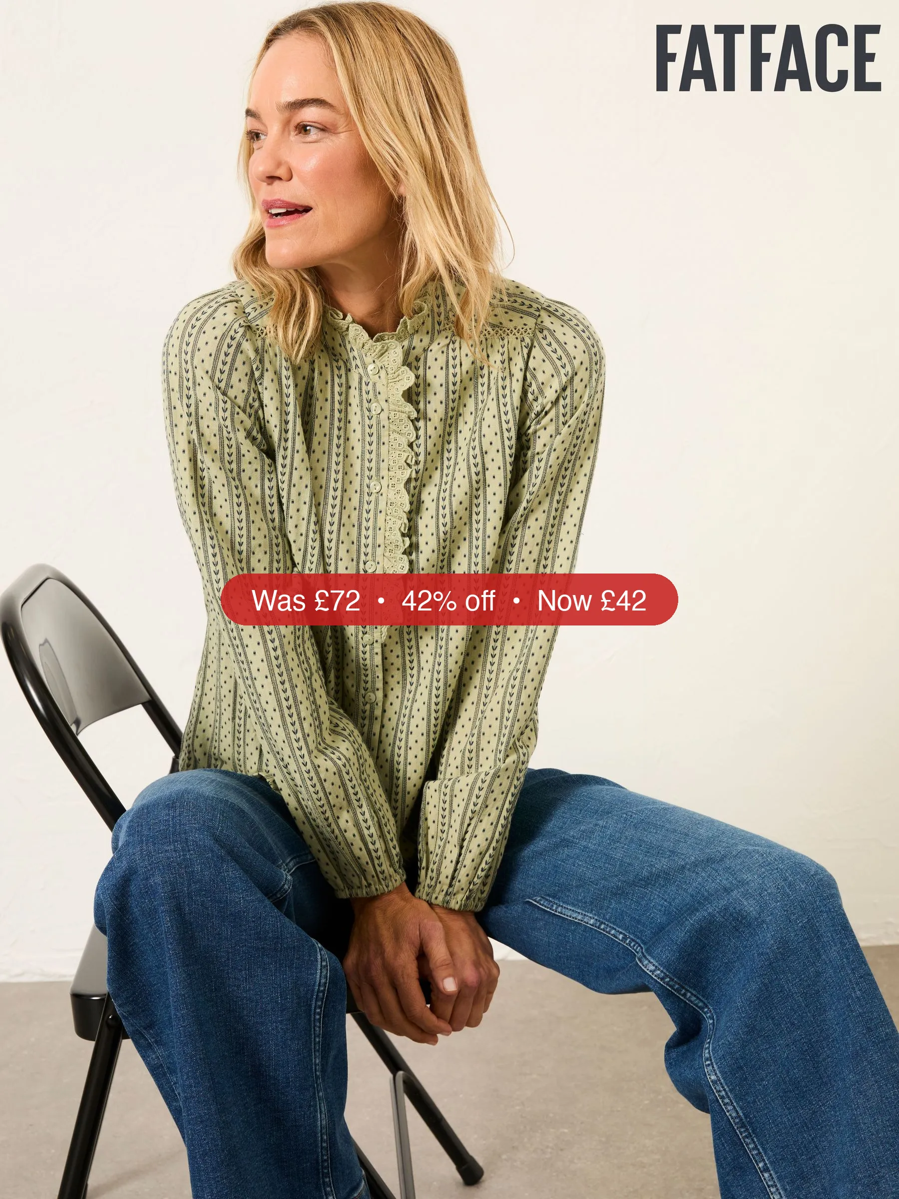 Next FatFace Pia Green Blouse - 42% Off
