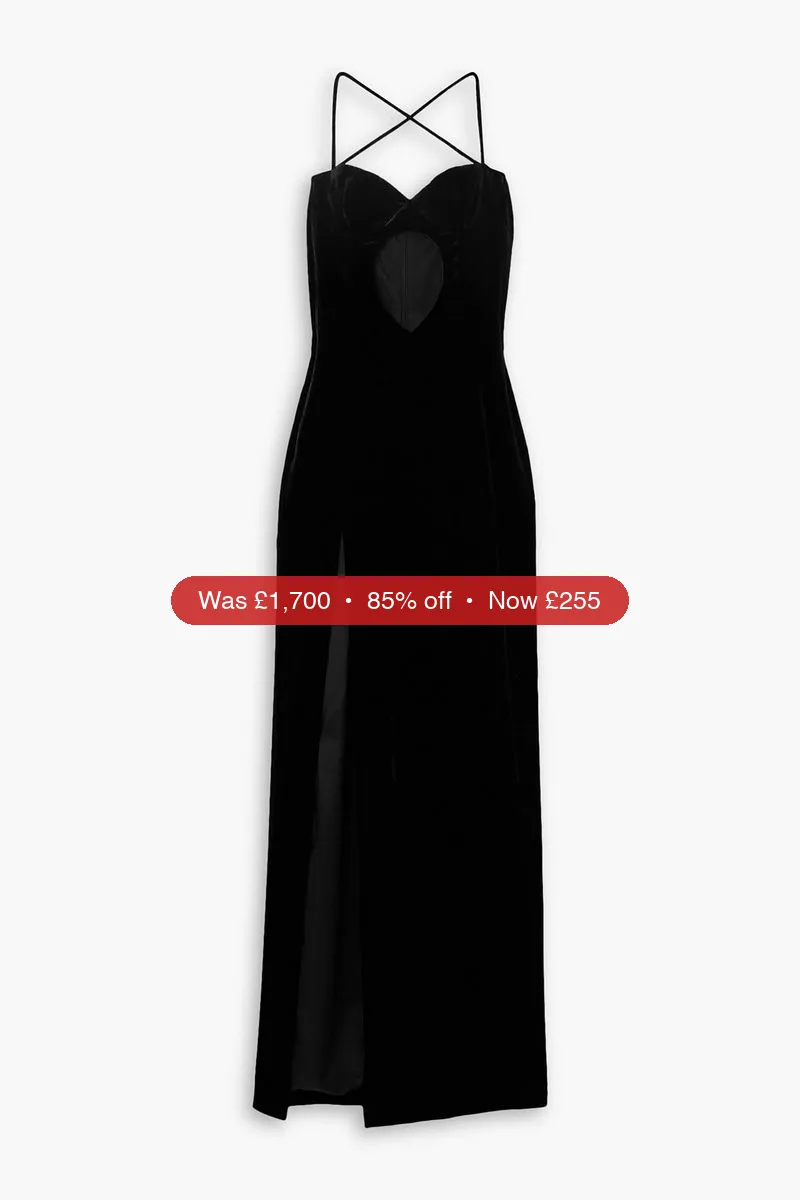 ALESSANDRA RICH Cutout stretch-velvet gown - 85% Off
