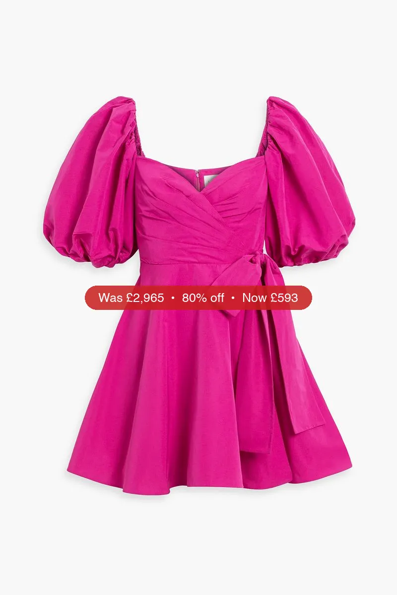 VALENTINO GARAVANI Wrap-effect cotton-blend faille mini dress - 80% Off