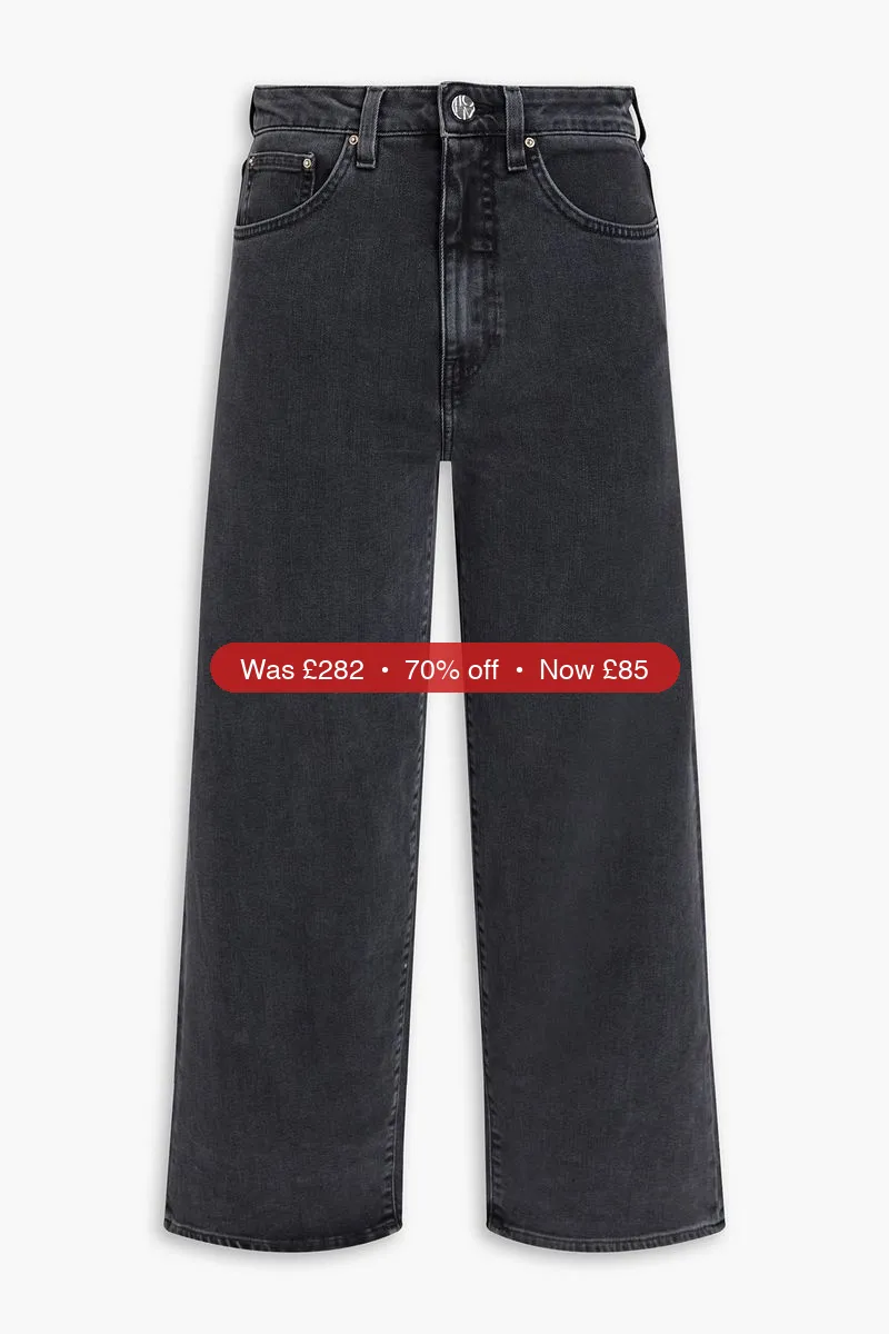 TOTEME Cropped high-rise wide-leg jeans - 70% Off
