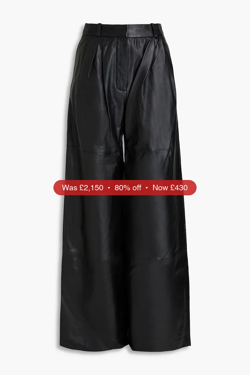 ZIMMERMANN Leather wide-leg pants - 80% Off