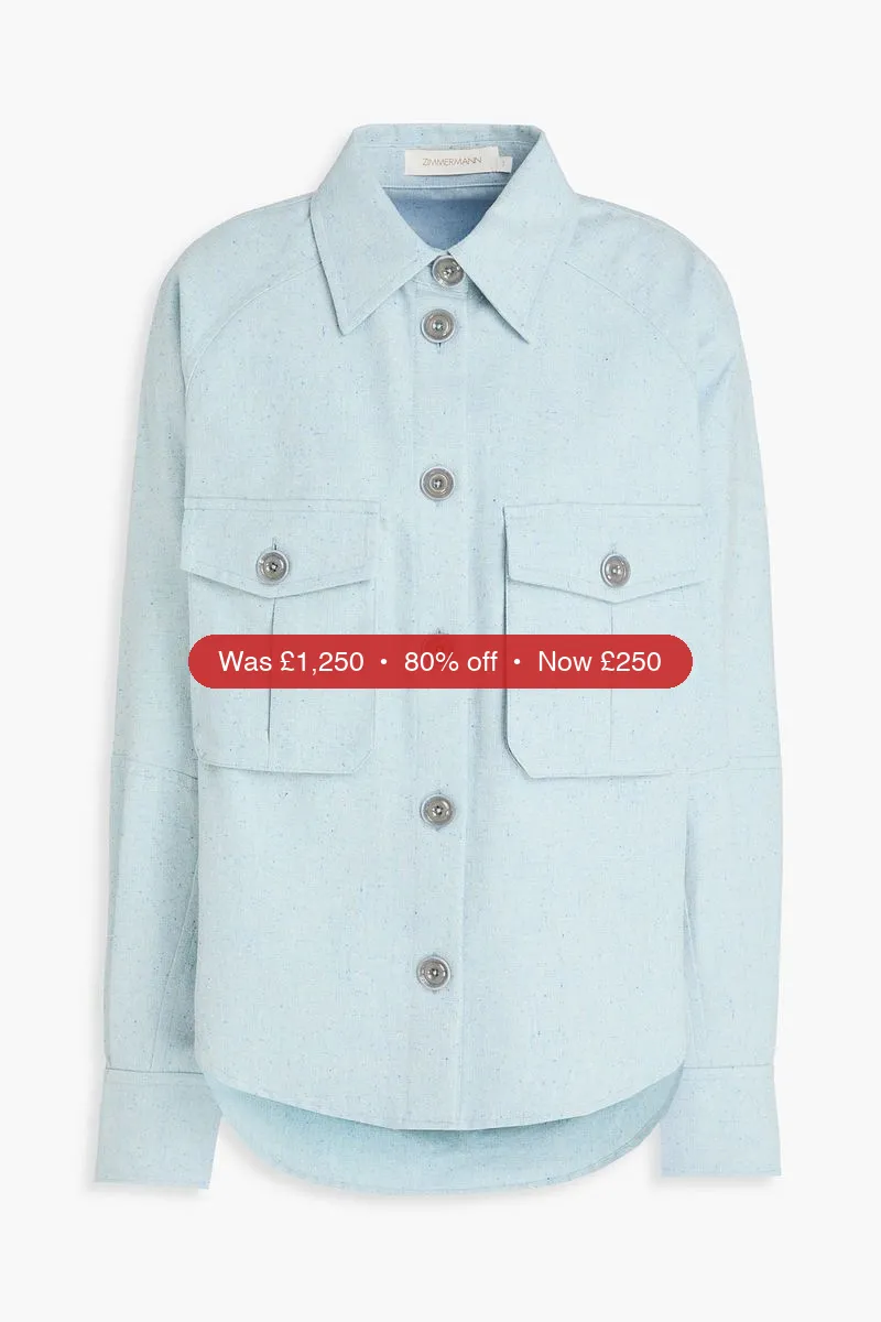 ZIMMERMANN Donegal cotton and silk-blend shirt jacket - 80% Off