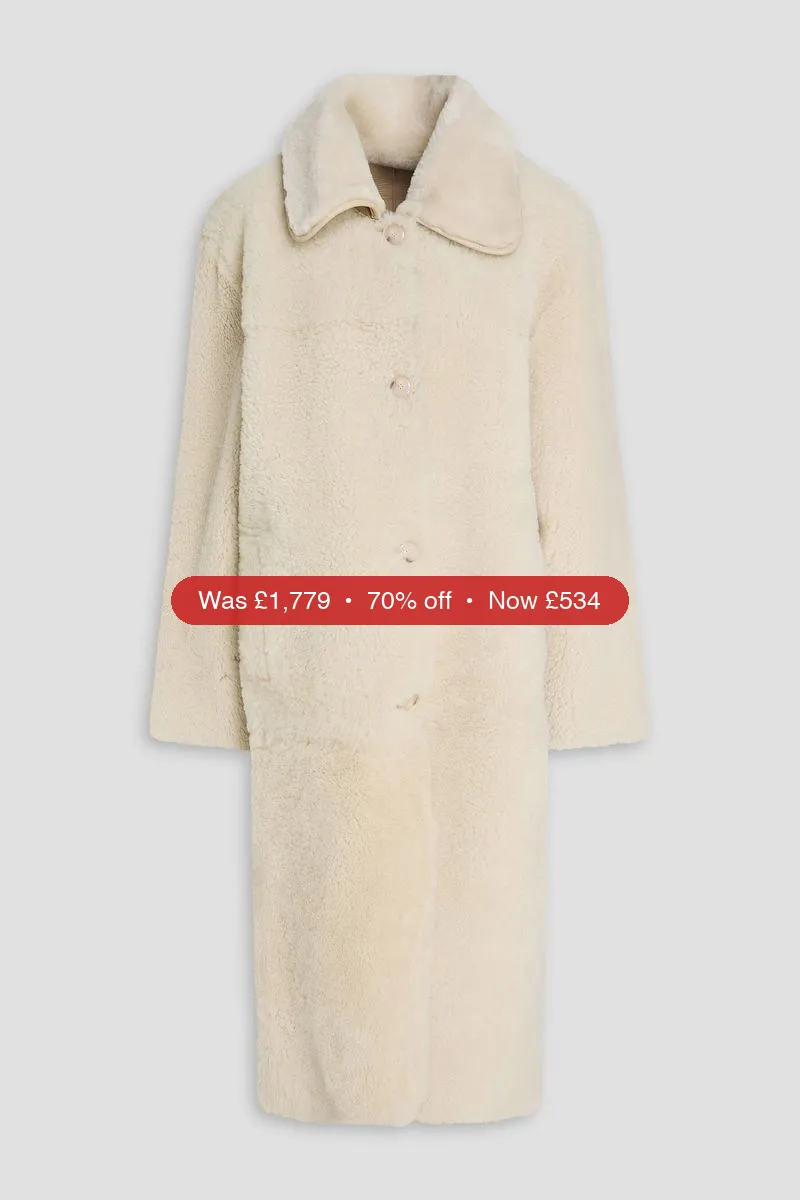 SANDRO Shearling coat - 70% Off