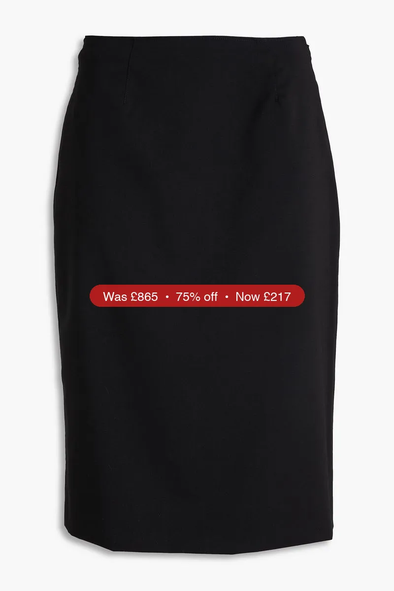 VALENTINO GARAVANI Wool-blend crepe and twill skirt - 75% Off
