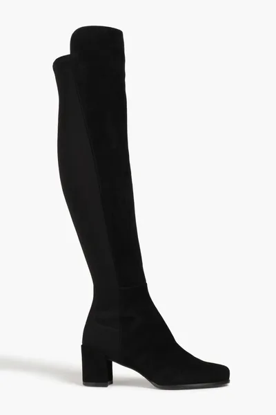 Stuart Weitzman City microstretch and suede over-the-knee boots - 81% Off