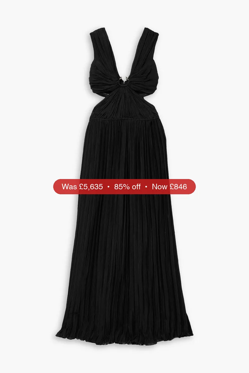 CHLOÉ Cutout pleated silk-chiffon gown - 85% Off