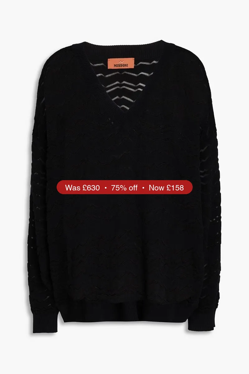 MISSONI Oversized crochet-knit sweater - 75% Off