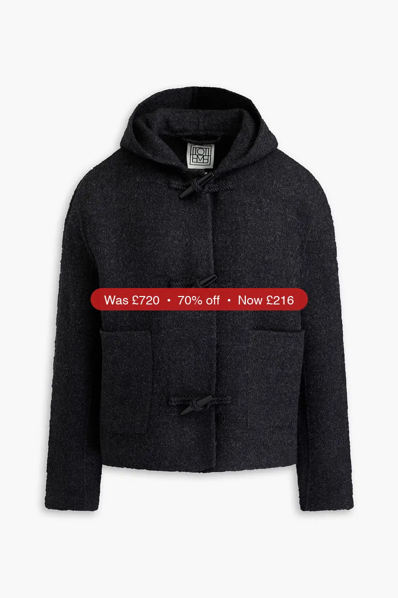 TOTEME Wool-blend felt hooded jacket - 70% Off