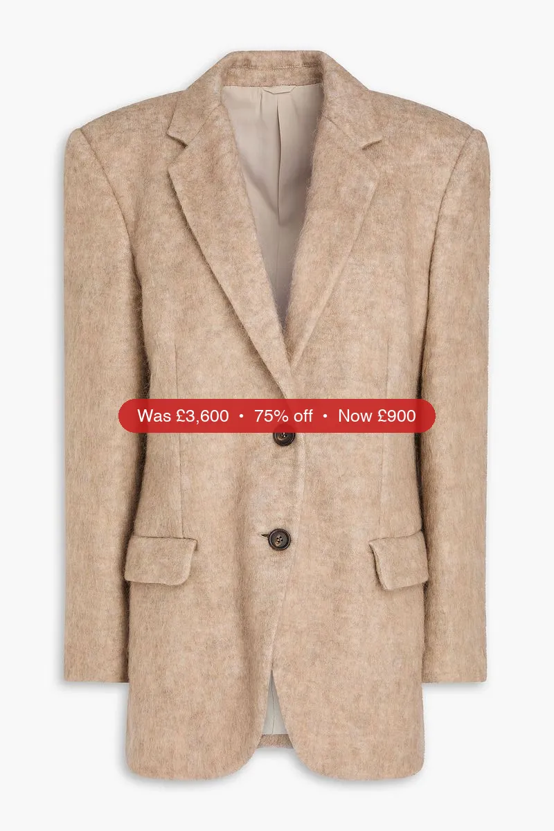 BRUNELLO CUCINELLI Mélange brushed knitted blazer - 75% Off