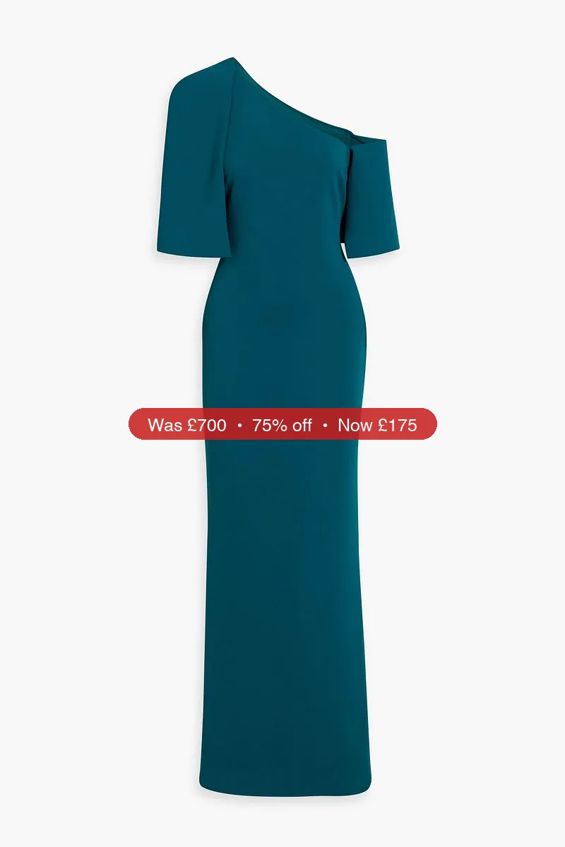 BADGLEY MISCHKA One-shoulder crepe gown - 75% Off