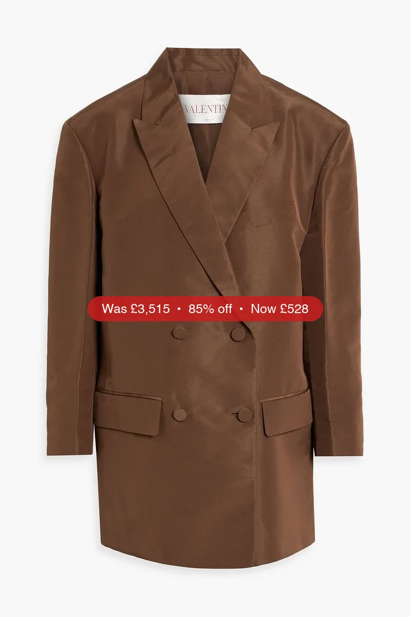 VALENTINO GARAVANI Double-breasted silk-faille blazer - 85% Off