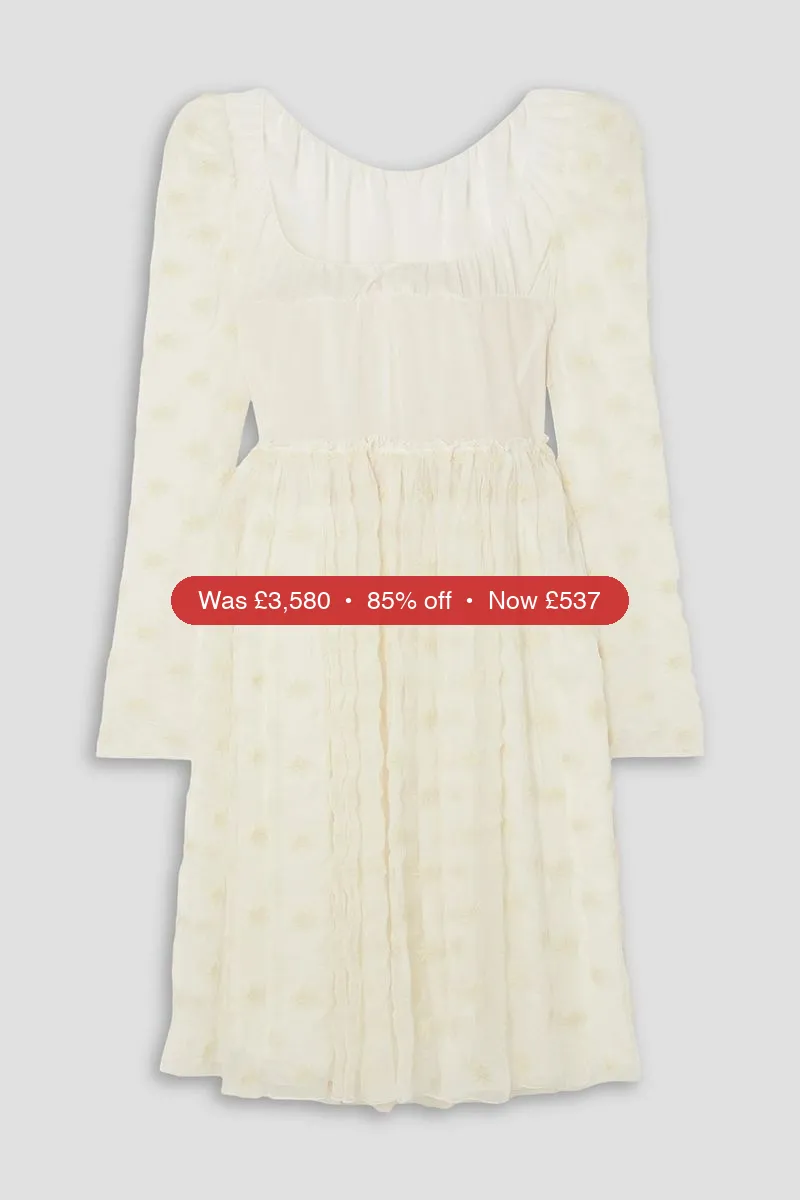 CHLOÉ Embroidered silk-chiffon and georgette dress - 85% Off