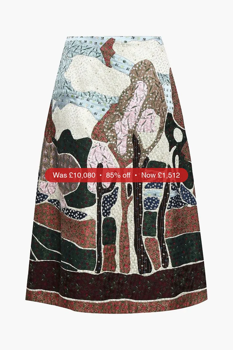 VALENTINO GARAVANI Embellished silk-jacquard midi skirt - 85% Off