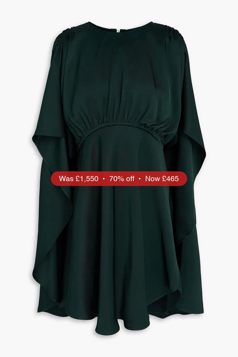 ZIMMERMANN Cape-effect satin-twill mini dress - 70% Off