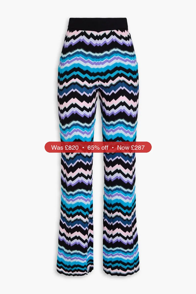 MISSONI Brushed crochet-knit flared pants - 65% Off