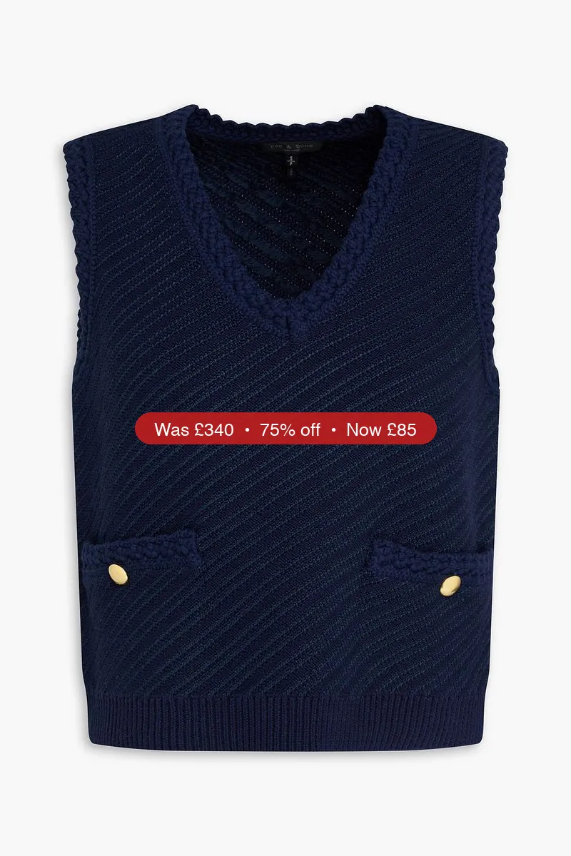 RAG & BONE Claire jacquard-knit cotton-blend vest - 75% Off