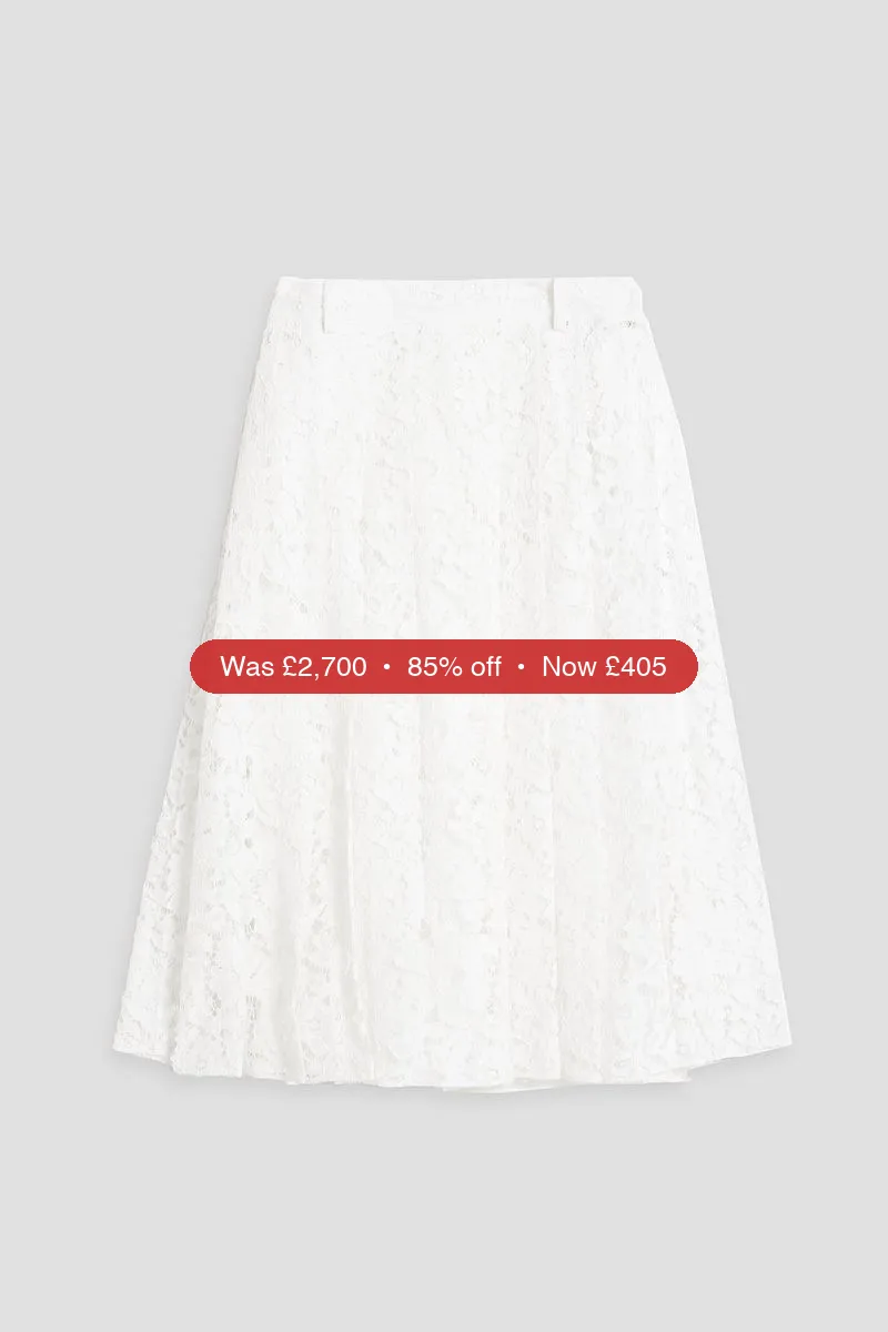 VALENTINO GARAVANI Pleated corded lace skirt - 85% Off