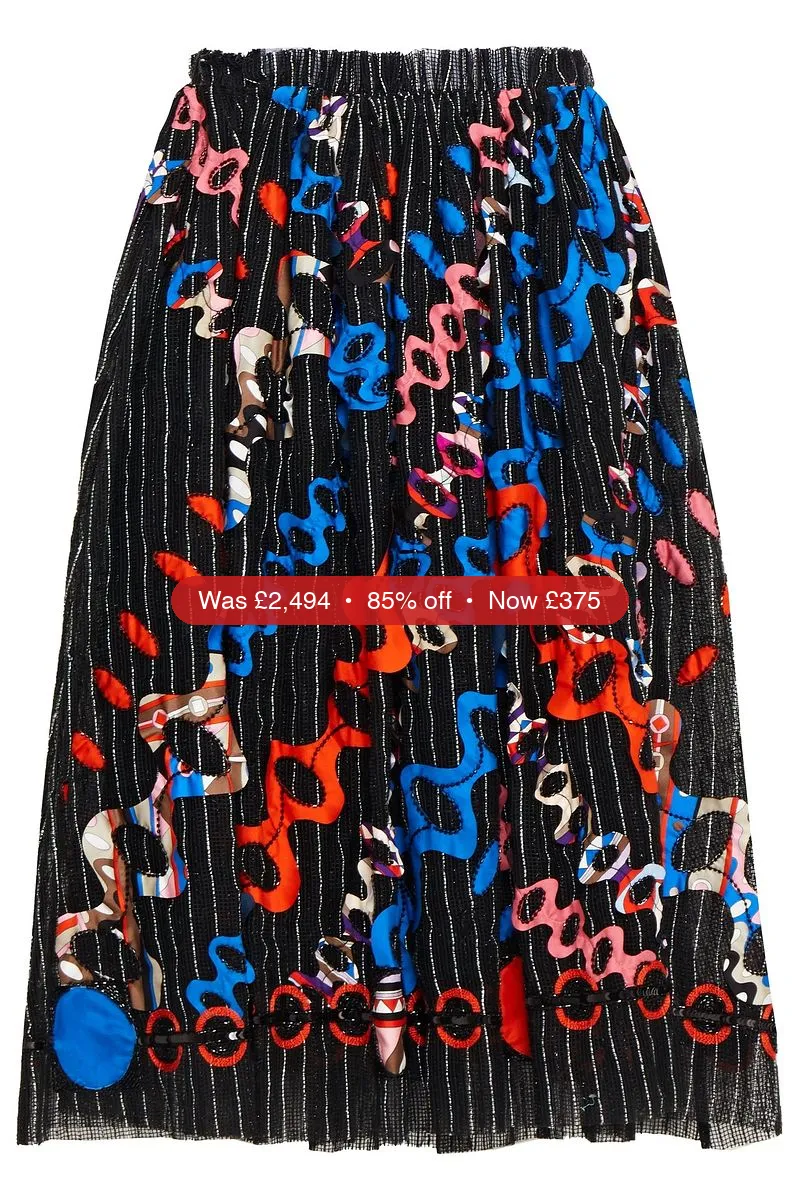 PUCCI Ruffle-trimmed embellished net skirt - 85% Off