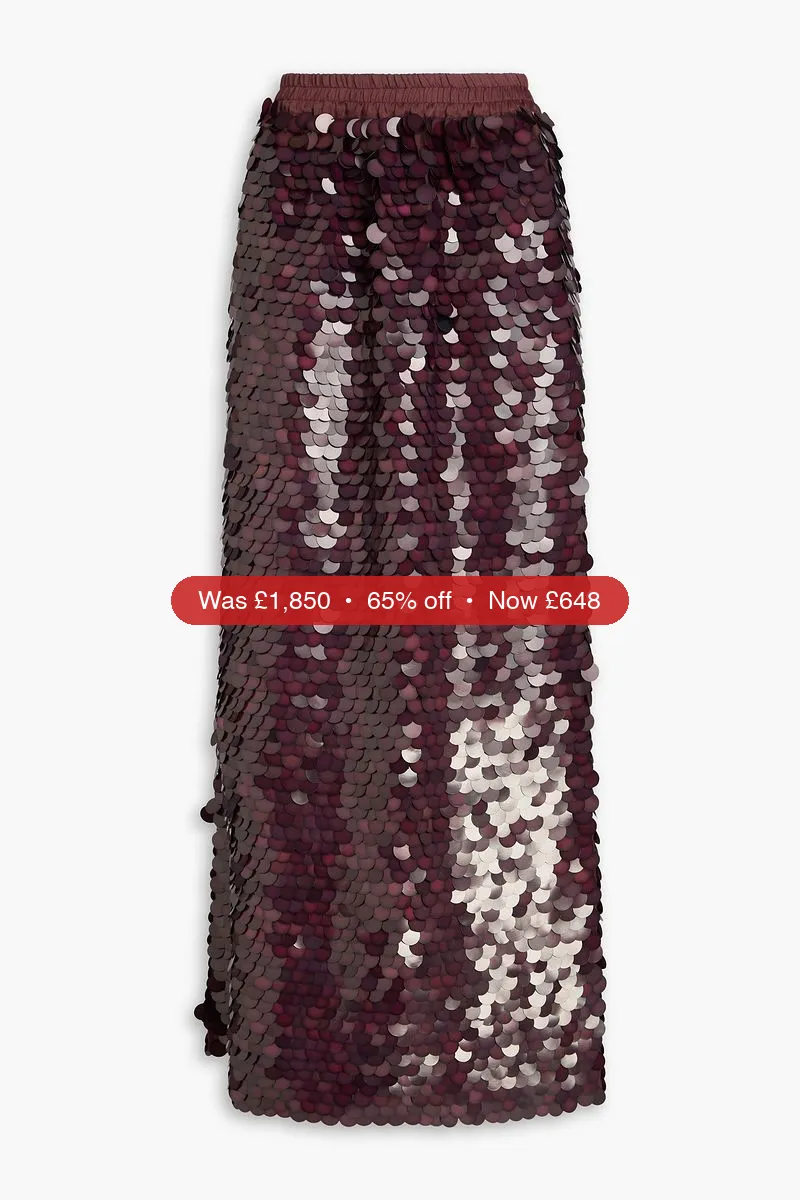 ZIMMERMANN Sequined silk-organza maxi skirt - 65% Off