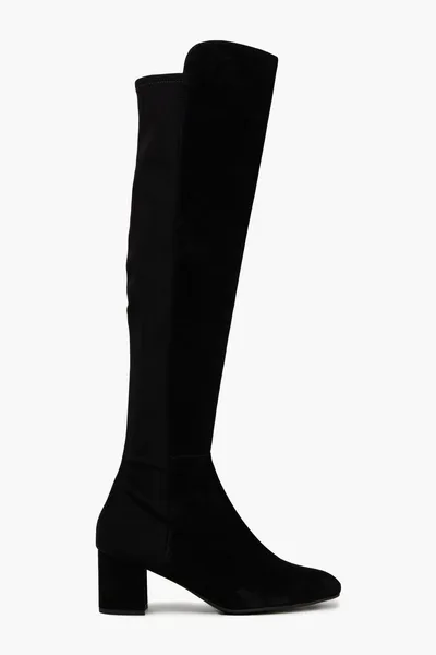 Stuart Weitzman Gillian 60 microstretch and suede over-the-knee boots - 81% Off