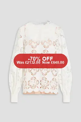 OSCAR DE LA RENTA Guipure lace top - 70% Off