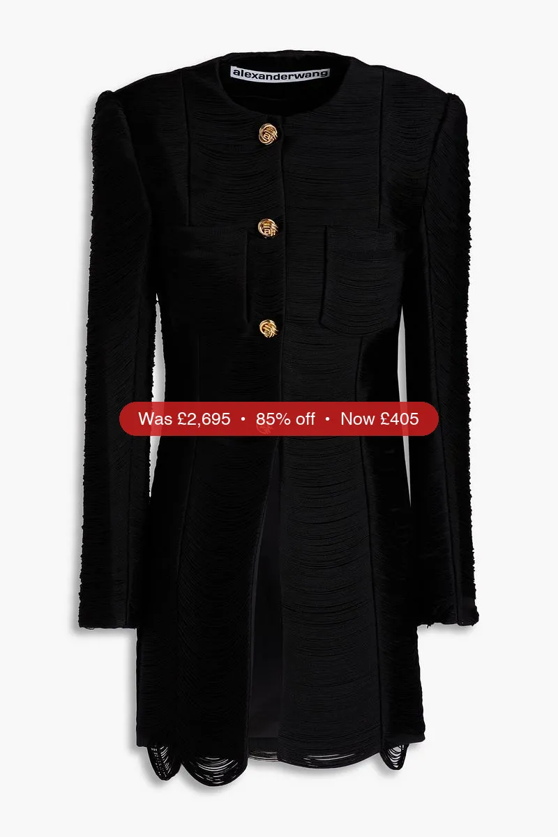 ALEXANDER WANG Fringed mesh coat - 85% Off