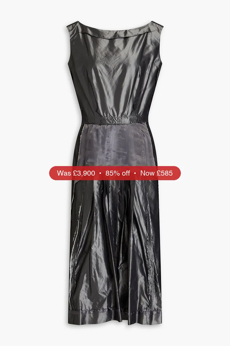 MAISON MARGIELA Pleated silk-taffeta midi dress - 85% Off