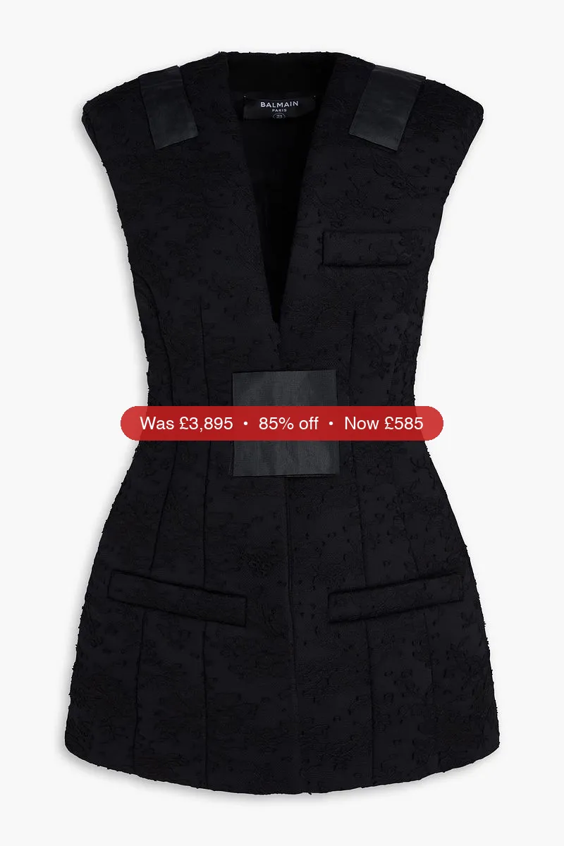 BALMAIN Appliquéd cotton-blend lace vest - 85% Off