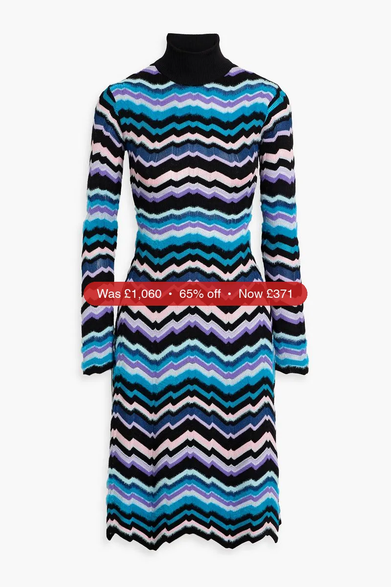 MISSONI Crochet-knit turtleneck dress - 65% Off